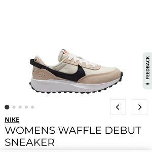 Nike Women's Waffle Debut Sneakers - Cream and Black